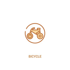 bicycle concept 2 colored icon. simple line element illustration. outline brown bicycle symbol. can be used for web and mobile ui/ux.