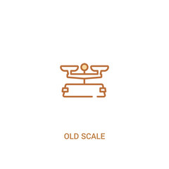 old scale concept 2 colored icon. simple line element illustration. outline brown old scale symbol. can be used for web and mobile ui/ux.