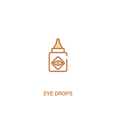 eye drops concept 2 colored icon. simple line element illustration. outline brown eye drops symbol. can be used for web and mobile ui/ux.