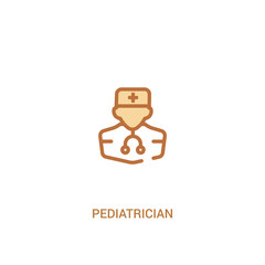 pediatrician concept 2 colored icon. simple line element illustration. outline brown pediatrician symbol. can be used for web and mobile ui/ux.