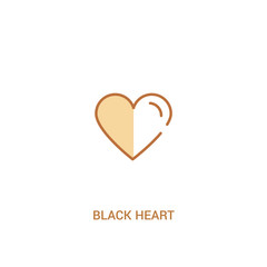 black heart concept 2 colored icon. simple line element illustration. outline brown black heart symbol. can be used for web and mobile ui/ux.