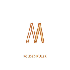 folded ruler concept 2 colored icon. simple line element illustration. outline brown folded ruler symbol. can be used for web and mobile ui/ux.