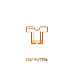 sew pattern concept 2 colored icon. simple line element illustration. outline brown sew pattern symbol. can be used for web and mobile ui/ux.