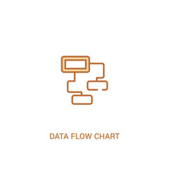 data flow chart concept 2 colored icon. simple line element illustration. outline brown data flow chart symbol. can be used for web and mobile ui/ux.