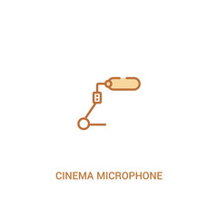 cinema microphone concept 2 colored icon. simple line element illustration. outline brown cinema microphone symbol. can be used for web and mobile ui/ux.