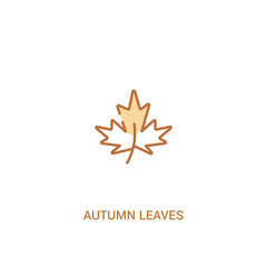 autumn leaves concept 2 colored icon. simple line element illustration. outline brown autumn leaves symbol. can be used for web and mobile ui/ux.