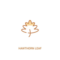 hawthorn leaf concept 2 colored icon. simple line element illustration. outline brown hawthorn leaf symbol. can be used for web and mobile ui/ux.