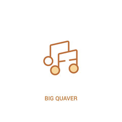 big quaver concept 2 colored icon. simple line element illustration. outline brown big quaver symbol. can be used for web and mobile ui/ux.