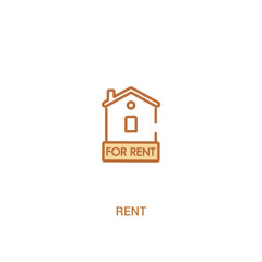 rent concept 2 colored icon. simple line element illustration. outline brown rent symbol. can be used for web and mobile ui/ux.