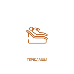 tepidarium concept 2 colored icon. simple line element illustration. outline brown tepidarium symbol. can be used for web and mobile ui/ux.
