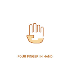 Fototapeta na wymiar four finger in hand concept 2 colored icon. simple line element illustration. outline brown four finger in hand symbol. can be used for web and mobile ui/ux.