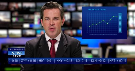 MS male anchor speaking at news desk