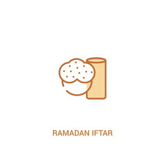 ramadan iftar concept 2 colored icon. simple line element illustration. outline brown ramadan iftar symbol. can be used for web and mobile ui/ux.