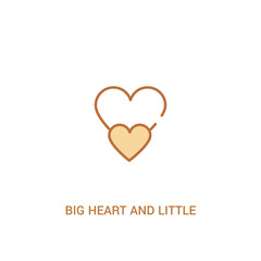 big heart and little heart concept 2 colored icon. simple line element illustration. outline brown big heart and little symbol. can be used for web and mobile ui/ux.