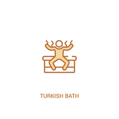 turkish bath concept 2 colored icon. simple line element illustration. outline brown turkish bath symbol. can be used for web and mobile ui/ux.