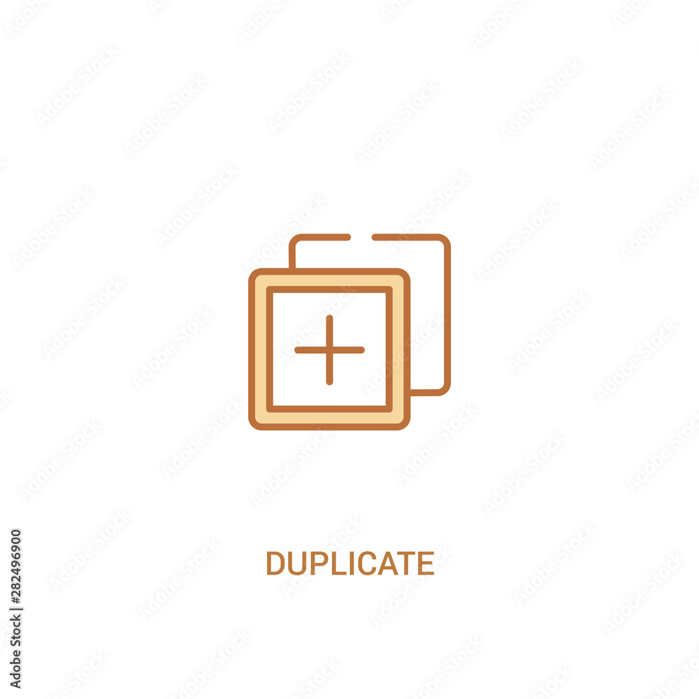 Poster duplicate concept 2 colored icon. simple line element illustration. outline brown duplicate symbol. 