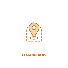 placeholders concept 2 colored icon. simple line element illustration. outline brown placeholders symbol. can be used for web and mobile ui/ux.