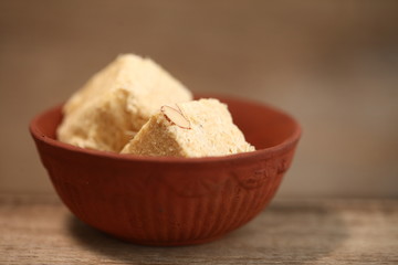 indian sweetness soam papdi plate