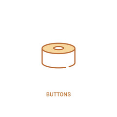 buttons concept 2 colored icon. simple line element illustration. outline brown buttons symbol. can be used for web and mobile ui/ux.