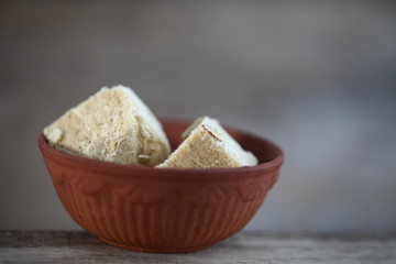 indian sweetness soam papdi plate