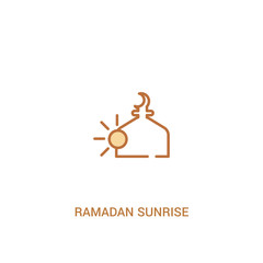 ramadan sunrise concept 2 colored icon. simple line element illustration. outline brown ramadan sunrise symbol. can be used for web and mobile ui/ux.