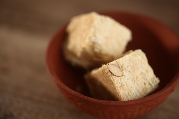 indian sweetness soam papdi plate