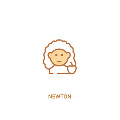 newton concept 2 colored icon. simple line element illustration. outline brown newton symbol. can be used for web and mobile ui/ux.