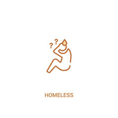 homeless concept 2 colored icon. simple line element illustration. outline brown homeless symbol. can be used for web and mobile ui/ux.