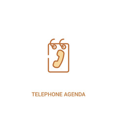 telephone agenda concept 2 colored icon. simple line element illustration. outline brown telephone agenda symbol. can be used for web and mobile ui/ux.