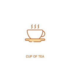 cup of tea concept 2 colored icon. simple line element illustration. outline brown cup of tea symbol. can be used for web and mobile ui/ux.