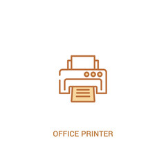 office printer concept 2 colored icon. simple line element illustration. outline brown office printer symbol. can be used for web and mobile ui/ux.