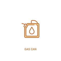gas can concept 2 colored icon. simple line element illustration. outline brown gas can symbol. can be used for web and mobile ui/ux.