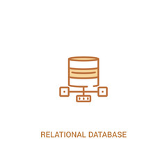 relational database management system concept 2 colored icon. simple line element illustration. outline brown relational database management system symbol. can be used for web and mobile ui/ux.