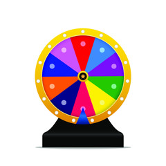 Wheel Of Fortune lottery luck colorful illustration isolated. Casino game of chance. Win fortune roulette. Gamble chance leisure.