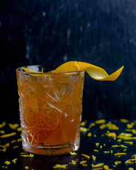 a picture of an old fashioned cocktail