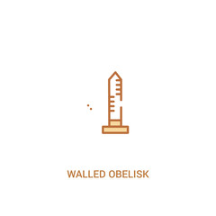 walled obelisk concept 2 colored icon. simple line element illustration. outline brown walled obelisk symbol. can be used for web and mobile ui/ux.