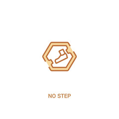 no step concept 2 colored icon. simple line element illustration. outline brown no step symbol. can be used for web and mobile ui/ux.