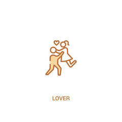 lover concept 2 colored icon. simple line element illustration. outline brown lover symbol. can be used for web and mobile ui/ux.