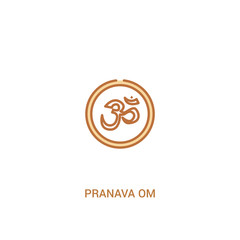 pranava om concept 2 colored icon. simple line element illustration. outline brown pranava om symbol. can be used for web and mobile ui/ux.