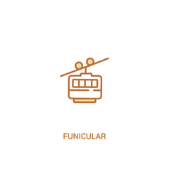 funicular concept 2 colored icon. simple line element illustration. outline brown funicular symbol. can be used for web and mobile ui/ux.