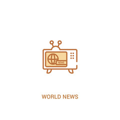 world news concept 2 colored icon. simple line element illustration. outline brown world news symbol. can be used for web and mobile ui/ux.