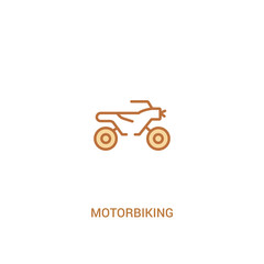 motorbiking concept 2 colored icon. simple line element illustration. outline brown motorbiking symbol. can be used for web and mobile ui/ux.