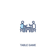 table game concept 2 colored icon. simple line element illustration. outline blue table game symbol. can be used for web and mobile ui/ux.