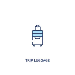 trip luggage concept 2 colored icon. simple line element illustration. outline blue trip luggage symbol. can be used for web and mobile ui/ux.