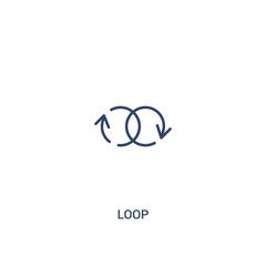 loop concept 2 colored icon. simple line element illustration. outline blue loop symbol. can be used for web and mobile ui/ux.