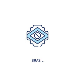 brazil concept 2 colored icon. simple line element illustration. outline blue brazil symbol. can be used for web and mobile ui/ux.