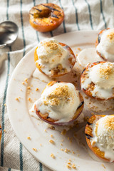 Homemade Grilled Peaches with Ice Cream
