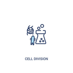 cell division concept 2 colored icon. simple line element illustration. outline blue cell division symbol. can be used for web and mobile ui/ux.