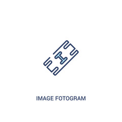 image fotogram concept 2 colored icon. simple line element illustration. outline blue image fotogram symbol. can be used for web and mobile ui/ux.