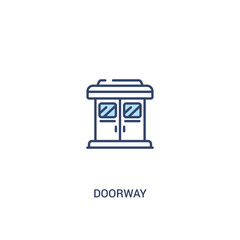 doorway concept 2 colored icon. simple line element illustration. outline blue doorway symbol. can be used for web and mobile ui/ux.